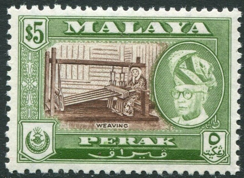 PERAK-1957-61 $5 Brown & Bronze-Green Perf 12½ Sg 161 LMM V42821