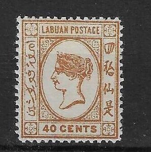 LABUAN 1894 No Wmk 40c orange-buff heavy mounted - 38622