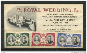 Monaco 1956 Card First day of issue The Royal Weddings