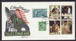 US 2840a-d Norman Rockwell Combo Fleetwood U/A FDC