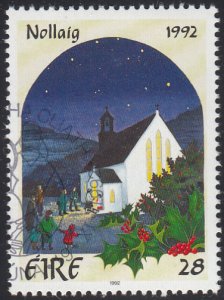 Ireland 1992 used Sc #881 28p Rural Churchyard Christmas