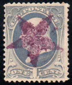 USA #206 F/VF, magenta star in star cancel, terrific color!