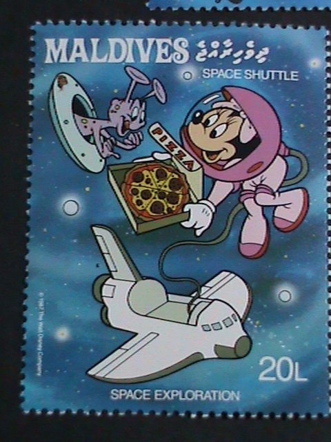 ​DISNEY-MALDIVES STAMP-1988- SC#1273 DISNEY CARTOON-SPACE MINT SET VERY FINE
