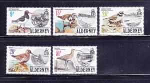 Alderney 13-17 Set MNH Birds (B)