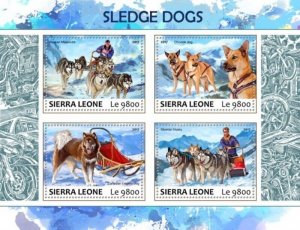 Sierra Leone - 2017 Sledge Dogs - 4 Stamp Sheet - SRL17715a