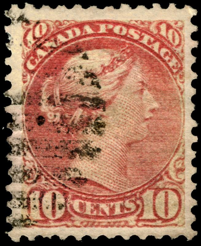 Early Canada #45 10c Brown Red 1897 Queen Victoria VF Used Rare