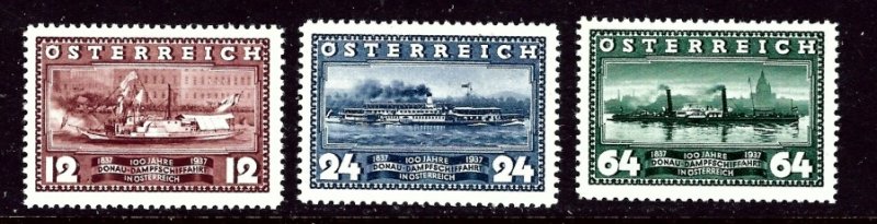 Austria 382-84 MNH 1937 Steamships    (ha1003)