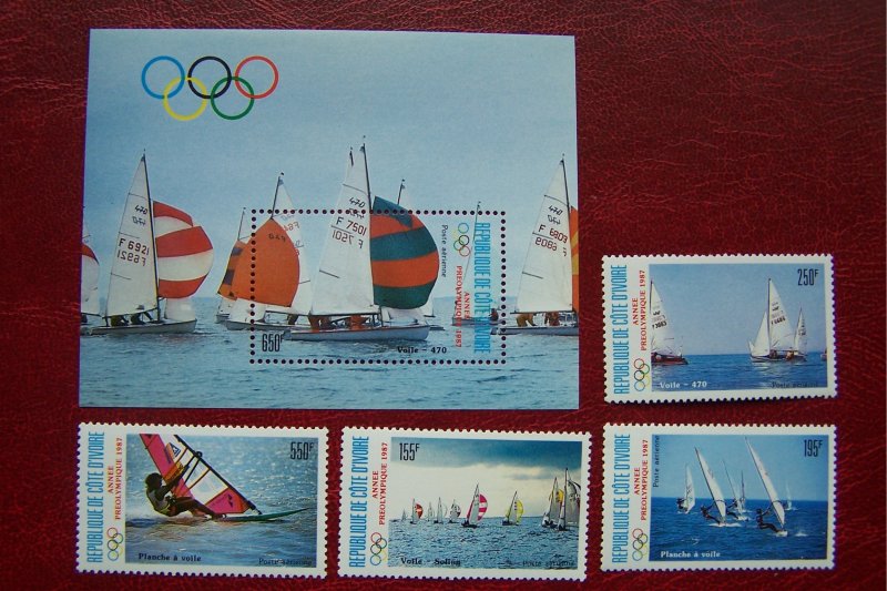 Ivory Coast 1987 MNH Sport Pre Olympic Seoul 1988