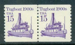 2260 15c Tugboat Fine MNH Dry Gum Pair