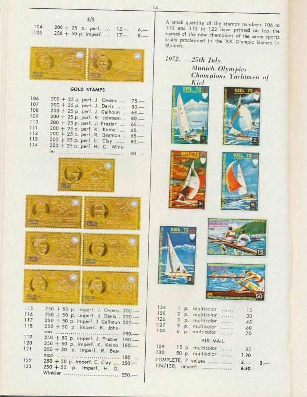 Ecuatorial Guinea 1968/75 Colour  Catalogue Incl. Sheets & Gold (62 Sides) K343