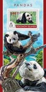 SOLOMON ISLANDS 2015 SHEET PANDA BEARS WILDLIFE slm15212b