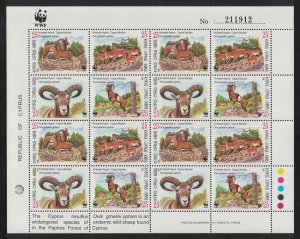 Cyprus WWF Mouflon Sheetlet of 4 sets 1998 MNH SC#920-923 SG#941-944 MI#914-917