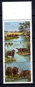 Brazil 1984 Marajo Island Buffalo Complete Mint MNH Set Strip SC 1942