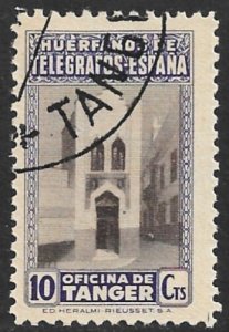 SPANISH MOROCCO TANGIER 1946 10c Violet TELEGRAPH WORKERS ORPHANS Fund Label CTO