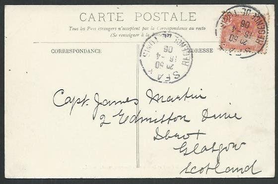 TUNISIA 1906 postcard to Scotland - SFAX cds...............................61887