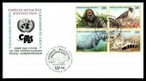 1993 UNITED NATIONS FDC Cover - Endangered Species Block 4, Geneva 2 T13 