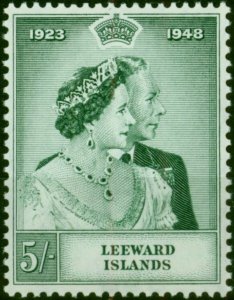 Leeward Islands 1949 RSW 5s Green SG118 V.F MNH (2)