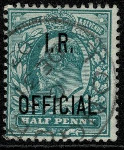 KEVII I.R. Official 1902-04 1/2d Blue-Green Wmk. 49 (Imp. Crown) used S.G. O20
