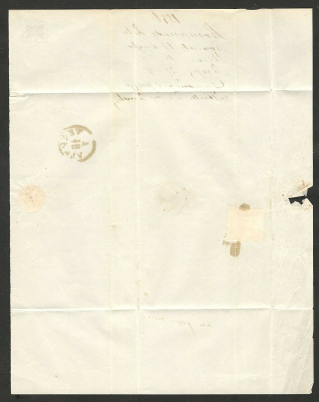 AUSTRIA - FOLDED LETTER WITH STAMP 6 kreuzer - TO VENEZIA , ITALY - 1856.