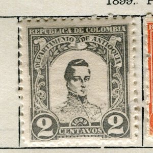 COLOMBIA ANTIOQUIA; 1899 early classic Mint hinged issue 2c. value