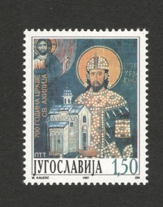 YUGOSLAVIA-MNH STAMP-KING DRAGUTIN-ICONS, MONASTERY-1997.