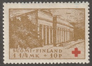 Finland, stamp,  Scott#B9,  mint, hinged,  semi postal, red cross