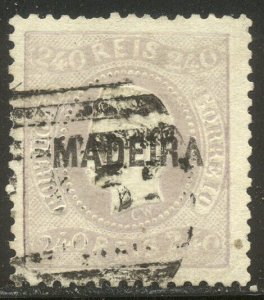 MADEIRA #15 SCARCE Used - 1870 240r Light VIolet