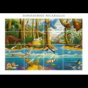 NICARAGUA 1994 - Scott# 2041 Sheet-Dinosaurs NH