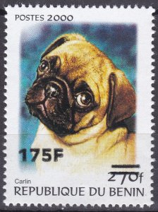 BENIN 2005 1393 175F €40 DOG DOGS CHIEN CHIENS CARLIN OVERPRINT SURCHARGE MNH-