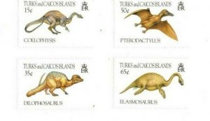 Turks and Caicos - 1994 - Dinosaurs - Set of Four - MNH