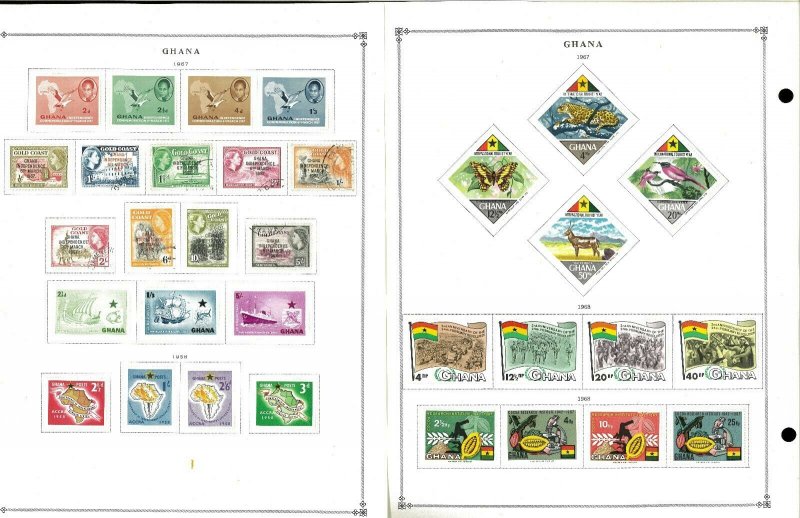 Ghana 1957-1992 M (mostly) & U Hinged on Scott International Pages thru 1999