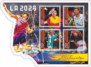 Stamps. Olympic Games LA 2028 Badminton 2020 year, 1+1 sheets  perforated  NEW