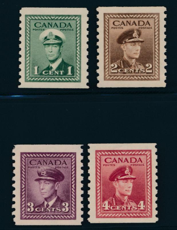 Canada 278-81 Mint NH VF, KGVI coils, perf 9.5