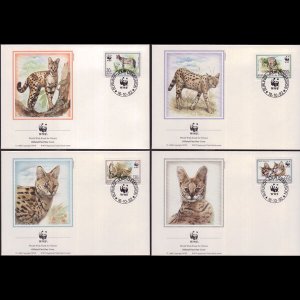 BURUNDI 1992 - FDCs - 681-4 WWF-Felis Servals Set of 4