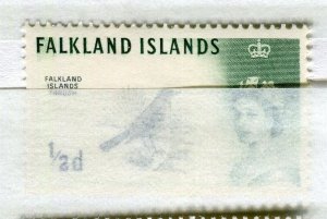 FALKLANDS; 1960s early QEII Pictorial Birds issue fine Mint hinged 1/2d. value