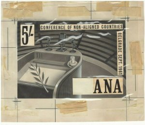 Ghana #103 Non-aligned Countries Conference original unique artwork