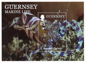 GUERNSEY - MINIATURE SHEET - MARINE LIFE - ANEMONE SHRIMP - 2016 -