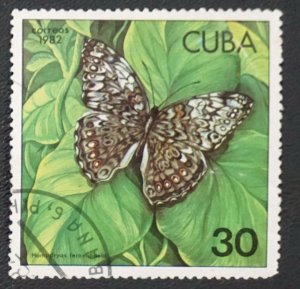 CUBA Sc# 2482  BUTTERFLIES  butterfly  30c 1982  used cto