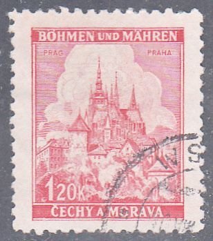 bohemia-moravia  scott no 52  used
