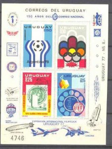 Uruguay Mi.1402-05 MNH imperf. s/s Olympic-76/UPU/Footb
