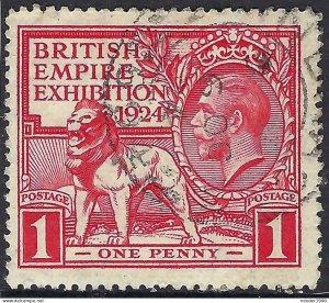 GREAT BRITAIN 1924 KGV 1d Scarlet British Exhibition SG430 Used