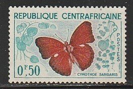 1961 Central African Rep - Sc 4 - used VF - 1 single - Butterflies