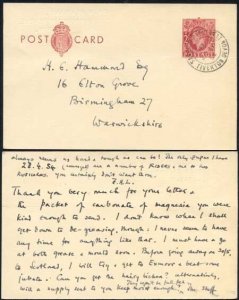 CP104b KGVI 2d Brown Post Office Issue Postcard on Cream Card Used