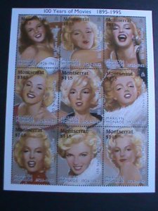 MORNTSERRAT-1995-CENTENARY OF MOVIES- SEXY MARILYN MONROE MNH SHEET-VERY FINE