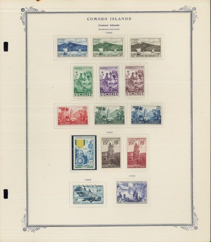 1950-1988 Comoro Islands Mint & Used Postage Stamp Collection Value $2,420