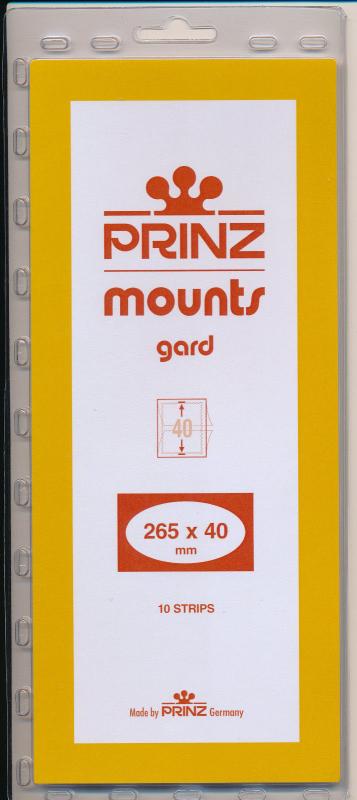 Prinz Scott Stamp Mount 40/265mm - CLEAR (Pack of 10) (40x265  40mm) STRIP 