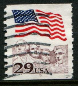 2523 US 29c Flag over Mt Rushmore coil, used #5