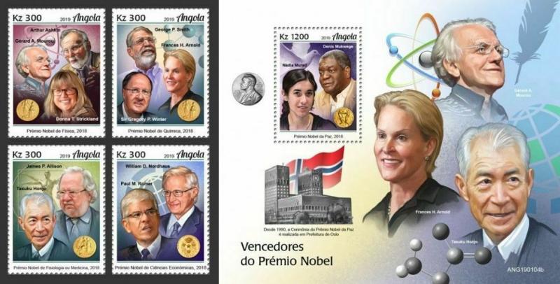 Z08 ANG190104ab ANGOLA 2019 Nobel Prize winners MNH ** Postfrisch