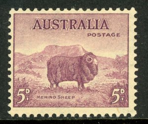 British 1946 Australia 5p Rose Violet Perf 13½x14 Scott #172 Mint V620