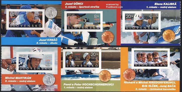 Slovakia 2004, Olympic winners 6v s-a in booklet, MNH